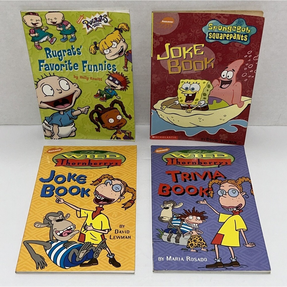 Nickelodeon Rugrats Wild‎ Thornberrys SpongeBob Joke Books Lot Of 4 Vintage